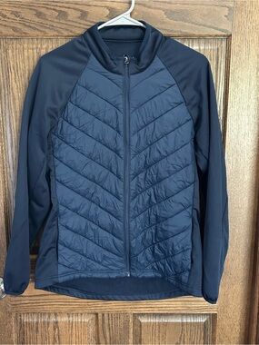Antigua Navy Quilted Front Full-Zip Jacket